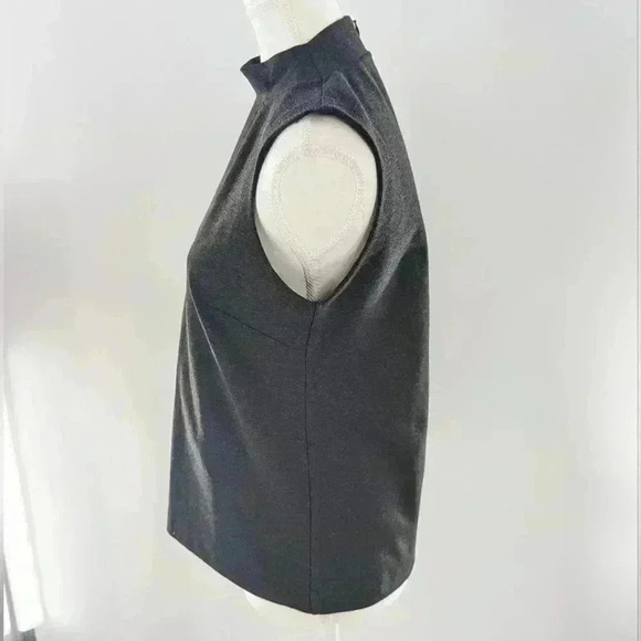 J Crew 365 Mock Neck Sleeveless Top Small Dark Charcoal Gray Business Casual - Picture 3 of 13